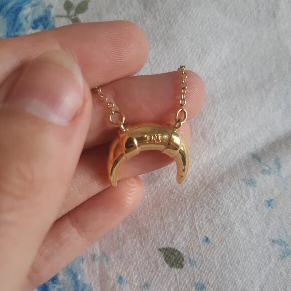 Gold-Plated Horn Necklace - Picture 4 of 4